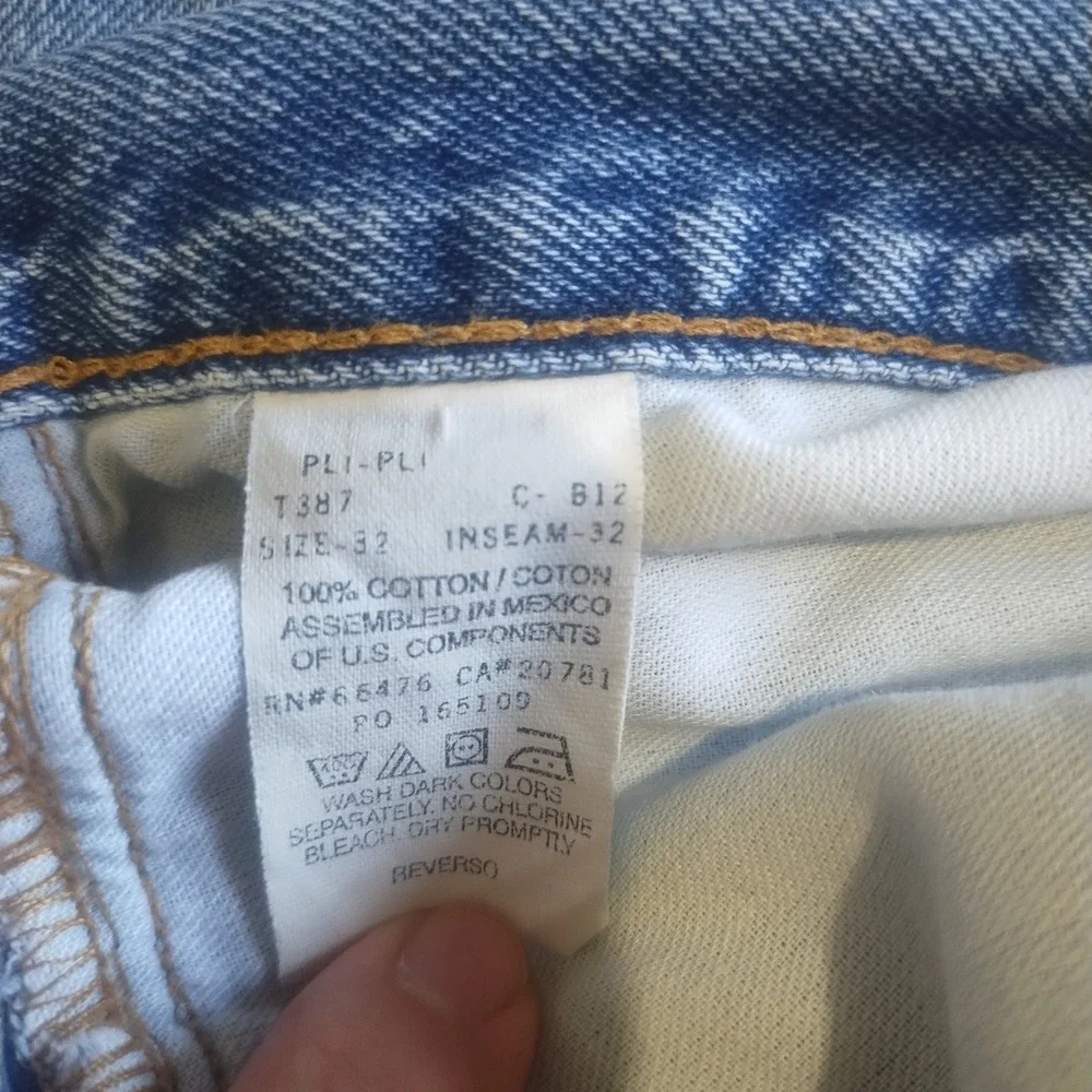 Vintage Tommy Hilfiger Jeans Mens 31x27 Straight Leg Thrashed Flag Logo 2000s
